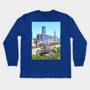 Liberty State Park - Parked Bicycles Kids Long Sleeve T-Shirt